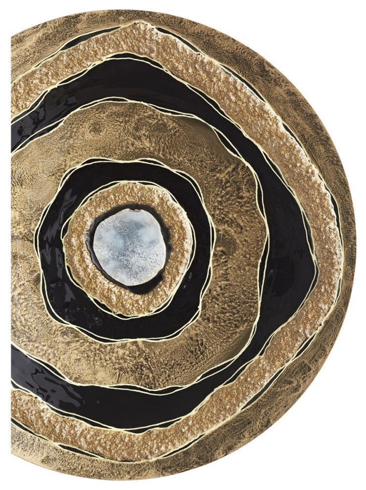 Cyan Large Skipping Rocks Wall Dï¿½cor 11325, Gold And Black