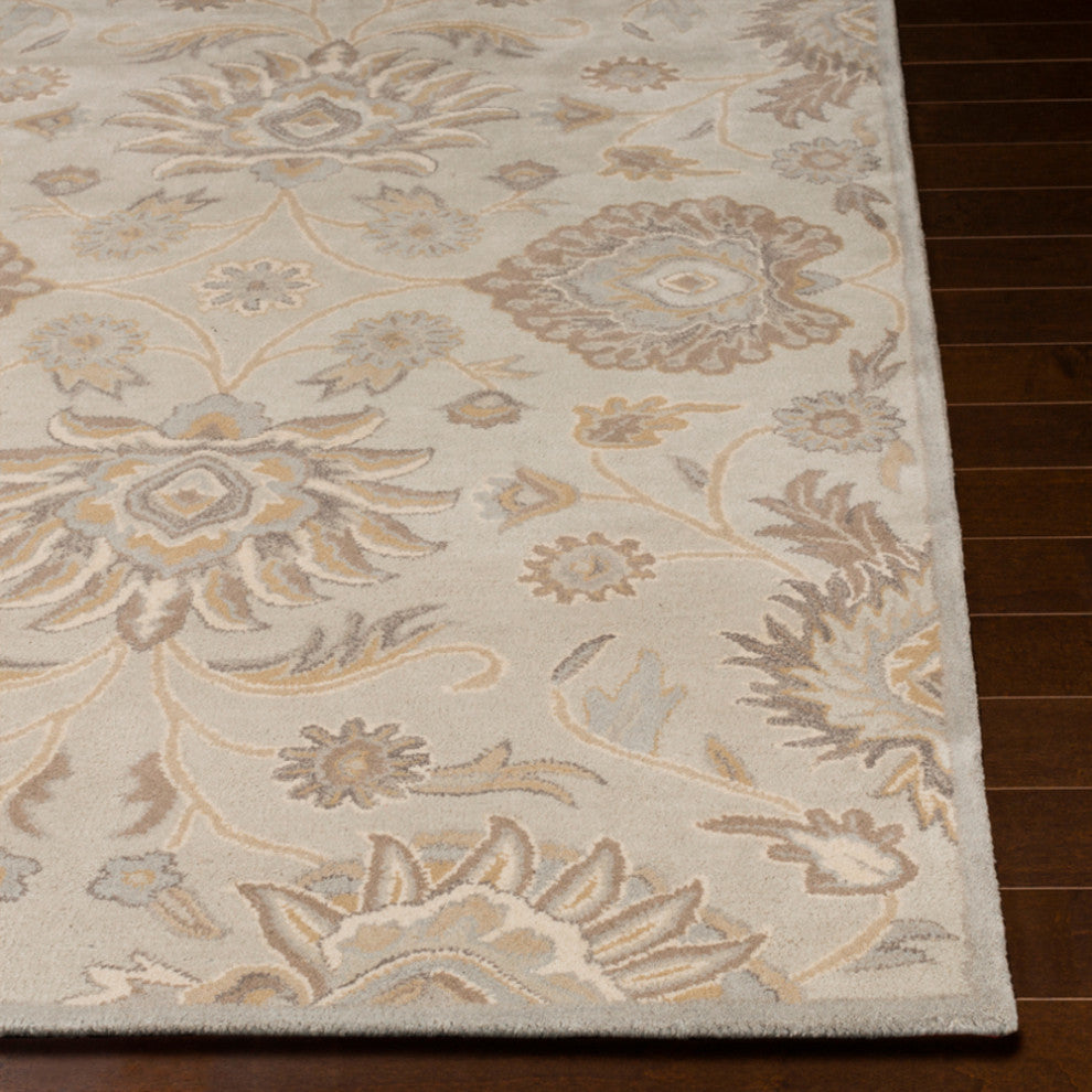 Surya Caesar CAE-1192 Traditional Area Rug, Light Gray, 3'' x 12'' Runner