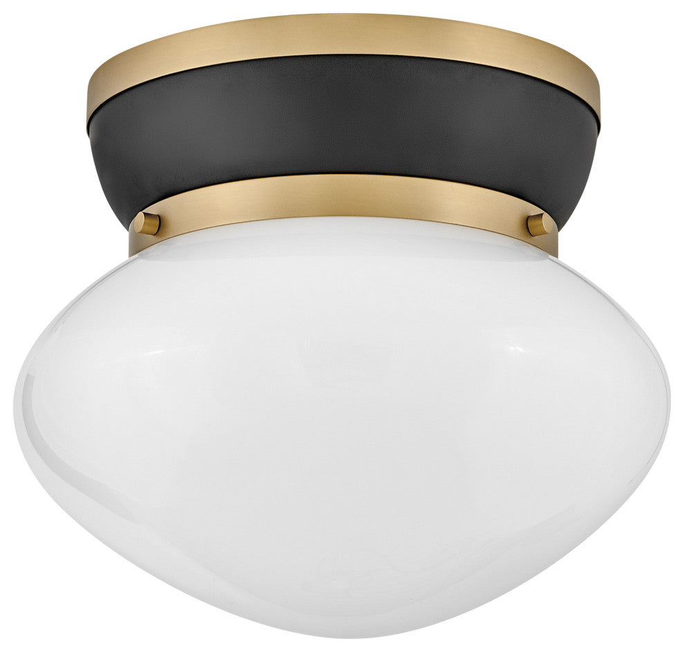 Lark 83601 Lucy 12"W Flush Mount Bowl Ceiling Fixture - Lacquered Brass / Black