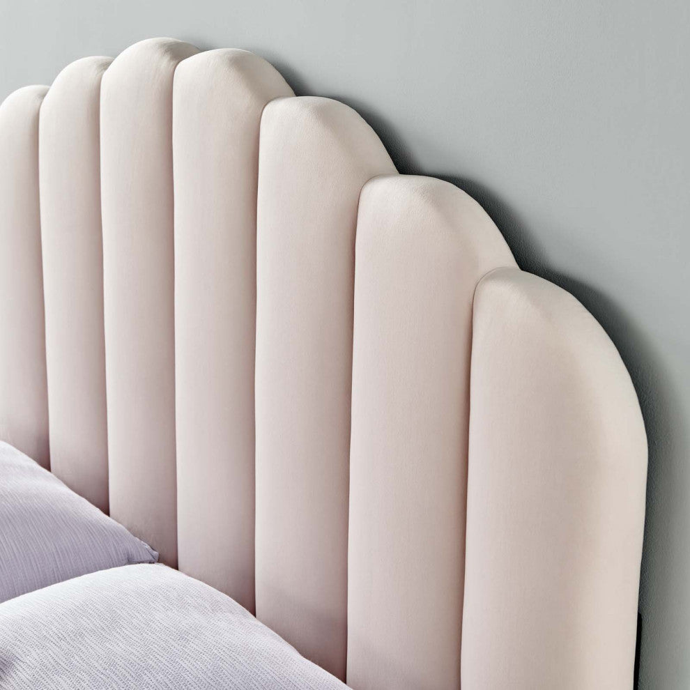 Headboard, King Size, Velvet, Pink, Modern Contemporary, Bedroom Master Suite