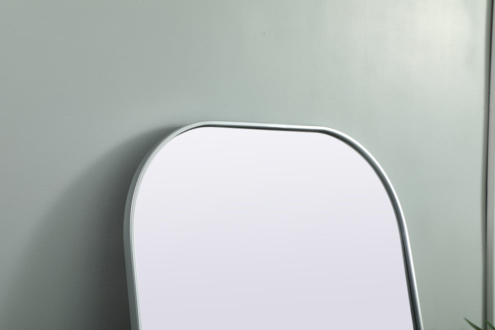 Metal Frame Arch Full Length Mirror 32X76 Inch, Silver