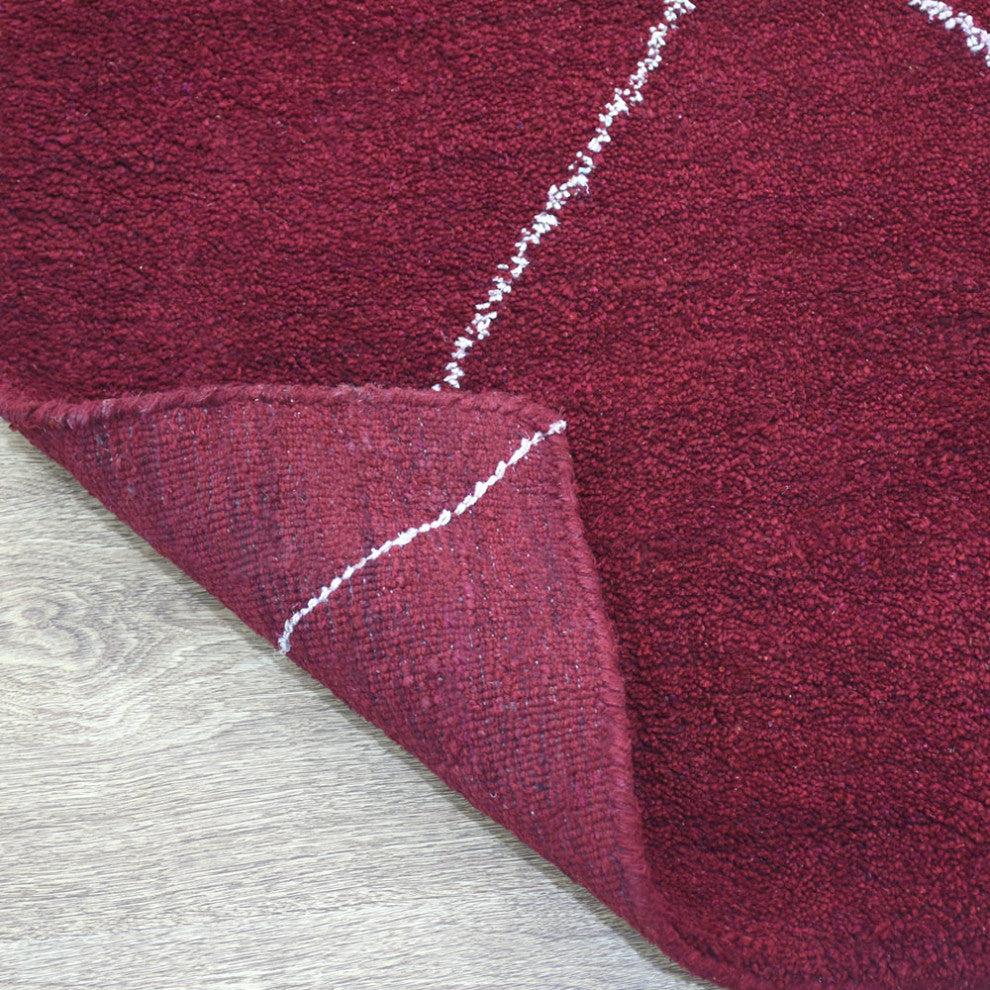 HAND KNOTTED LOOM SILK ECO-FRIENDLY AREA RUGS -8'x10',Rectangle,Red,Contemporary