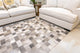 Cowhide Patchwork Rug, Grey Tones - Squares , 6x8