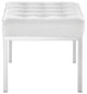 Modern Lounge Accent Chair Bench, Faux Vinyl Leather Metal Steel, White