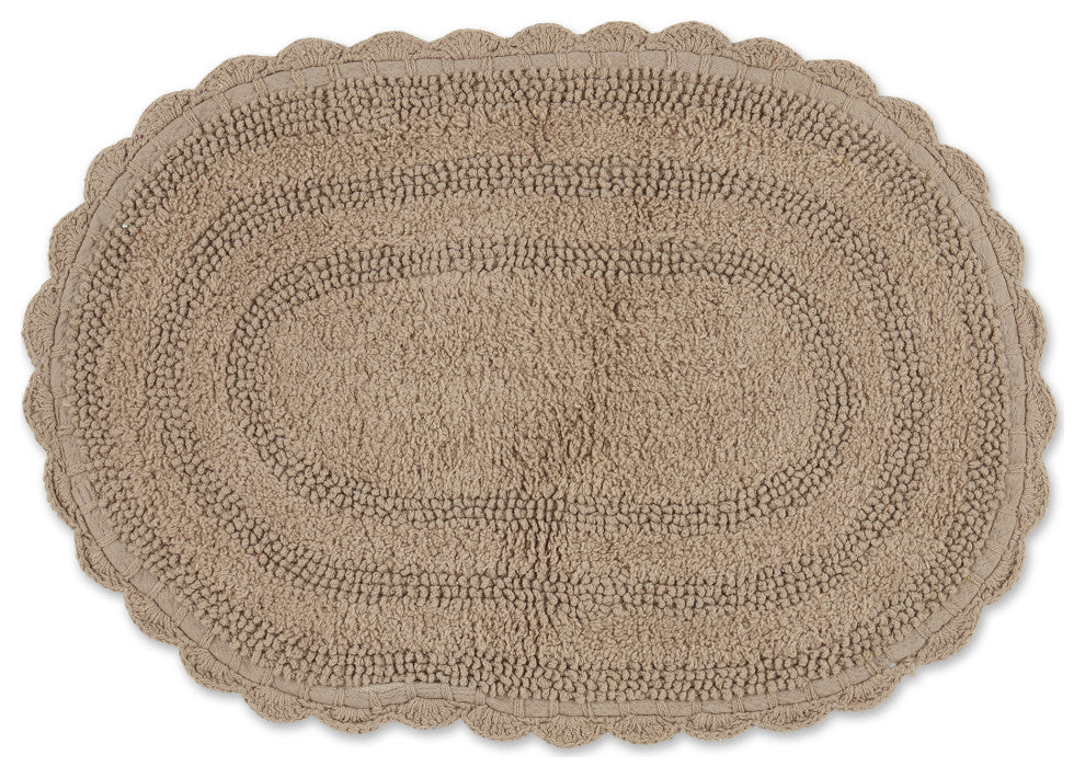 Stone Small Oval Crochet Bath Mat