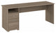 Transitional Desk, Large Rectangular Top With Open Shelf & Drawers, Ash Gray