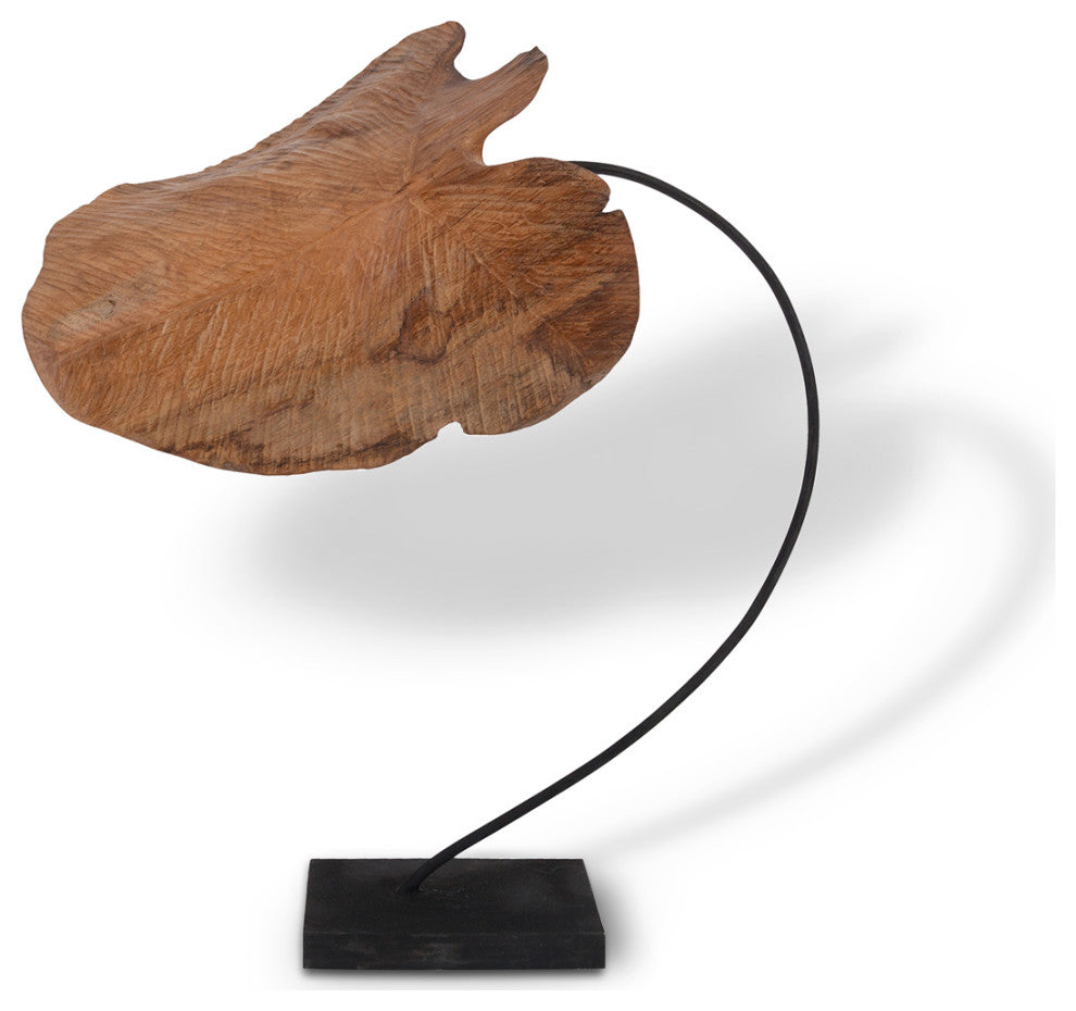 Carved Leaf Sculpture, Large