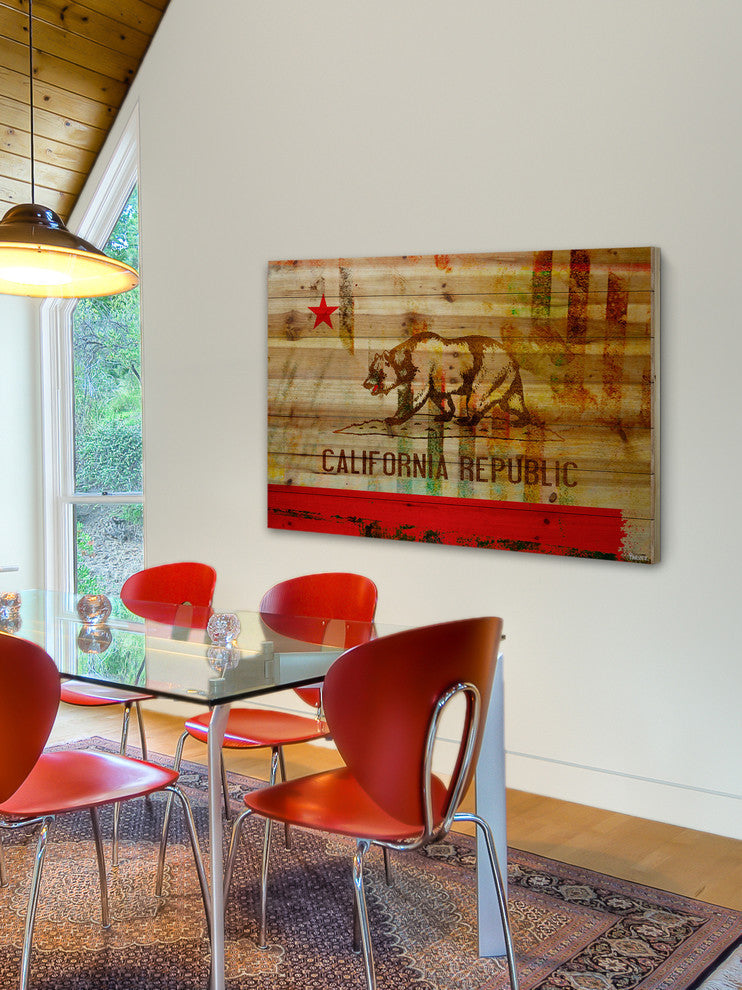 "Cali" Wall Art on Wood, 36"x24"