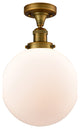 X-Large Beacon 1-Light Semi-Flush Mount, Brushed Brass, Matte White