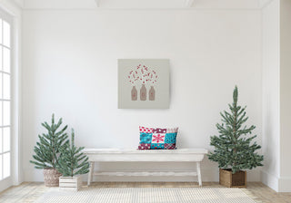 Quilted Christmas Accent Pillow, Turquoise, 14"x20"