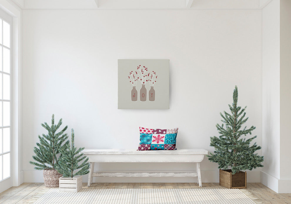 Quilted Christmas Accent Pillow, Turquoise, 14"x20"