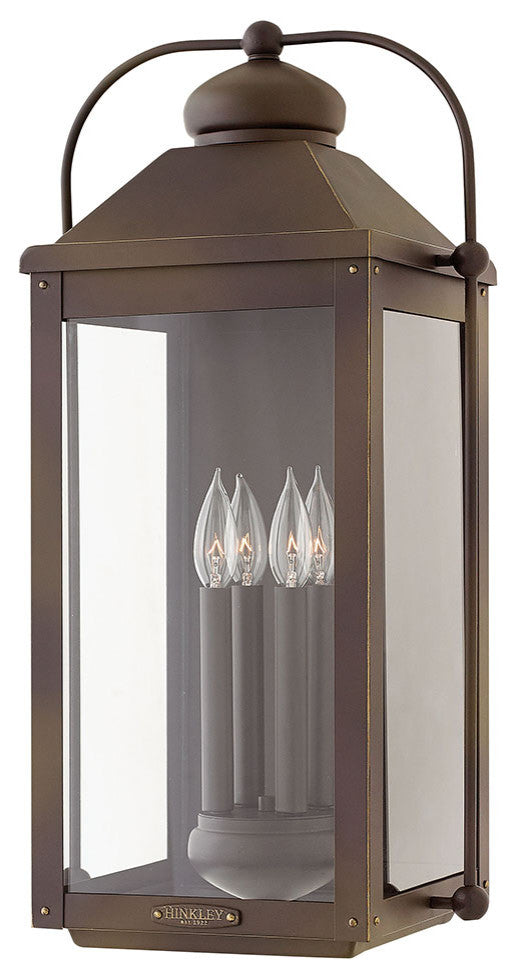 Hinkley Anchorage Large Wall Mount Lantern, Light Oiled Bronze