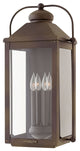 Hinkley Anchorage Large Wall Mount Lantern, Light Oiled Bronze