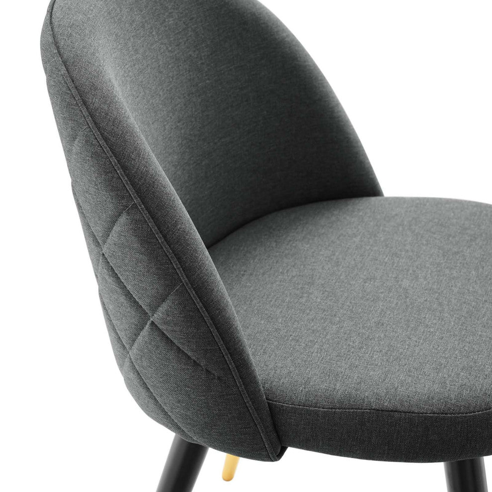 Cordial Upholstered Fabric Dining Chairs Set of 2, Gray