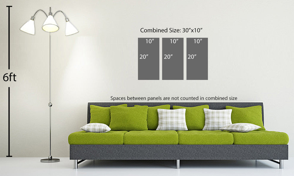 Aurora Borealis, Northern Lights, 3-Panel Canvas Print Wall Art, 30"x20"