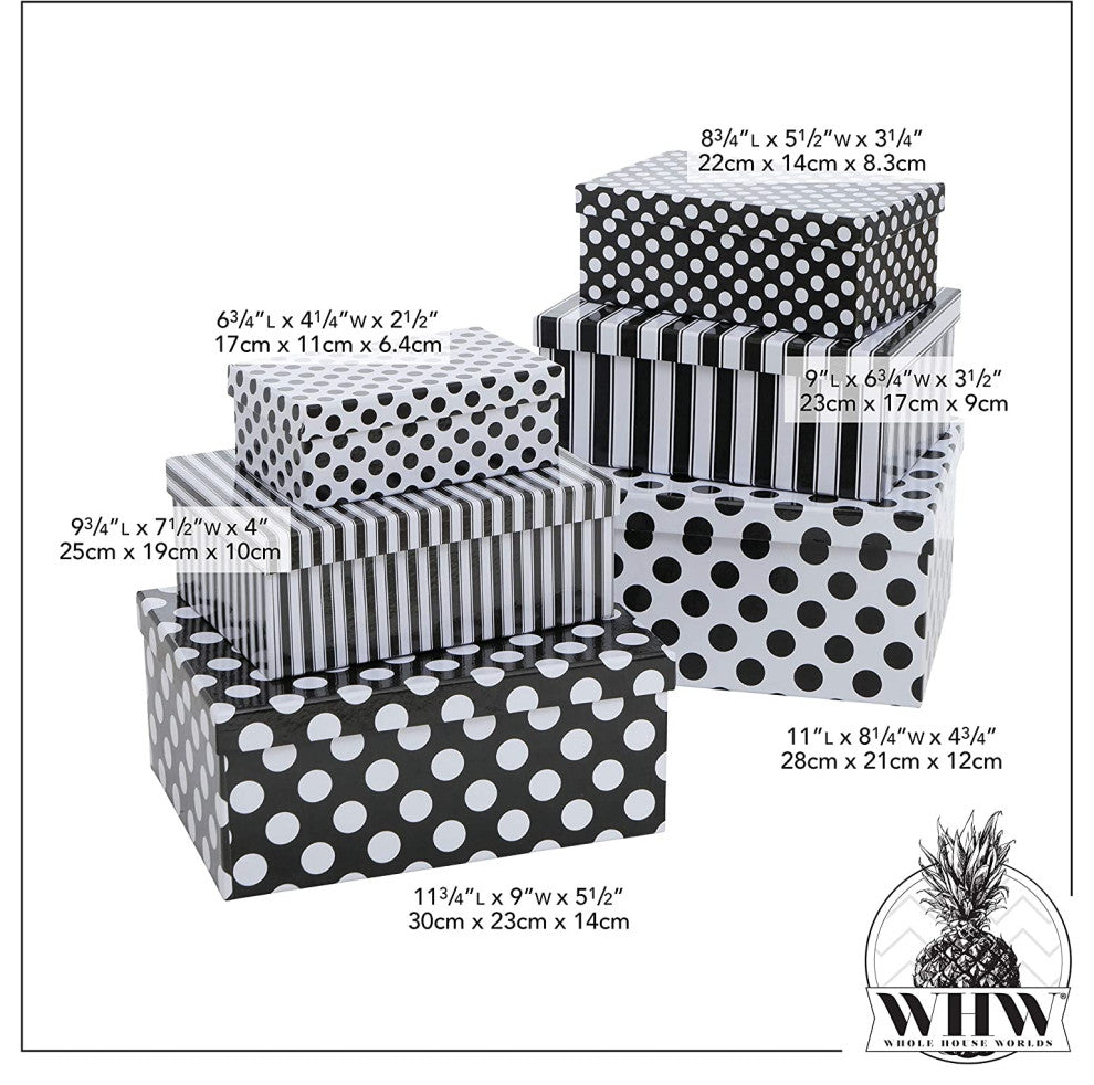 6 Piece Black and White Gift Boxes