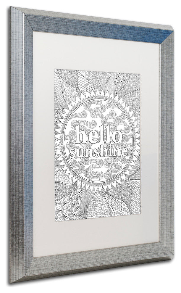 Hello Angel ''Hello Sunshine'' Art, Silver Frame, White Mat, 20x16