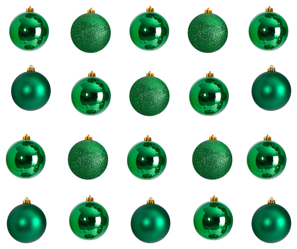 Holiday Christmas 20 Count 3" Shatterproof Ornament Set With Storage Container