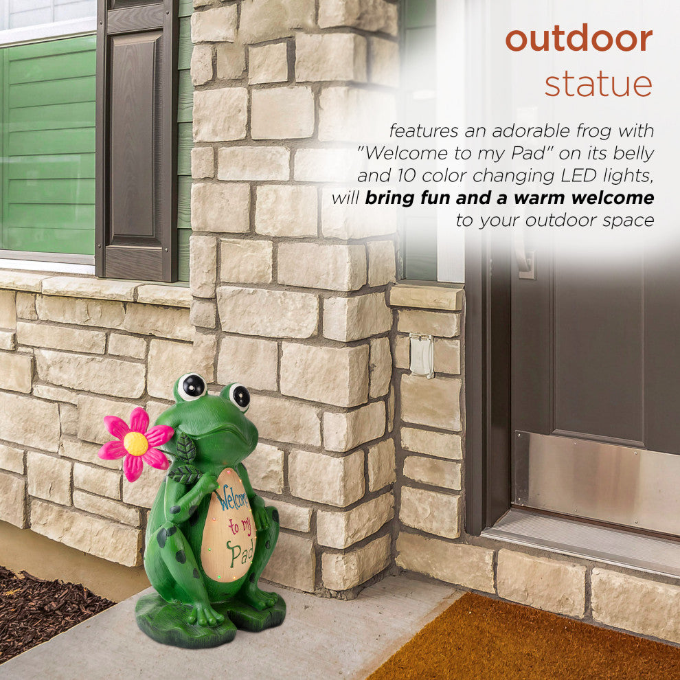 Welcome To My Pad' Frog Statuary, 18"