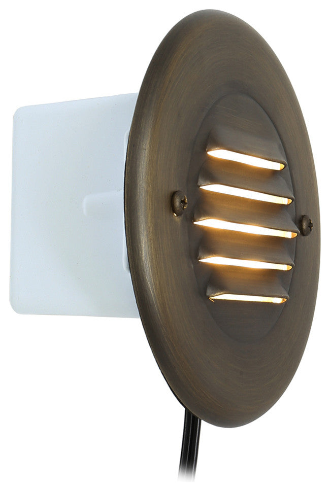 Lightkiwi Louvered Deck Light for Landscape Lighting, Brass