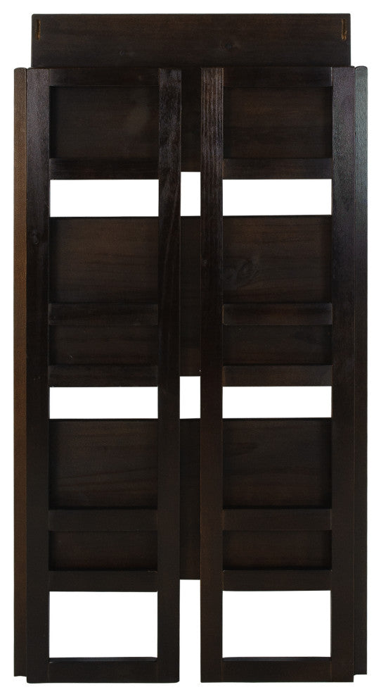 3 Shelf Folding Bookcase, Espresso, Small, 3 Shelf
