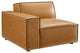 Restore Left-Arm Vegan Leather Sectional Sofa Chair Tan