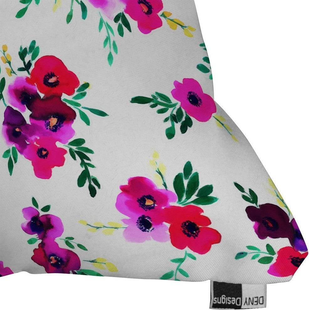 Caleb Troy Wintertide Roses Throw Pillow, 16"x16"