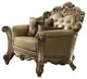 Acme Vendome Loveseat With 3 Pillows, Gold Patina