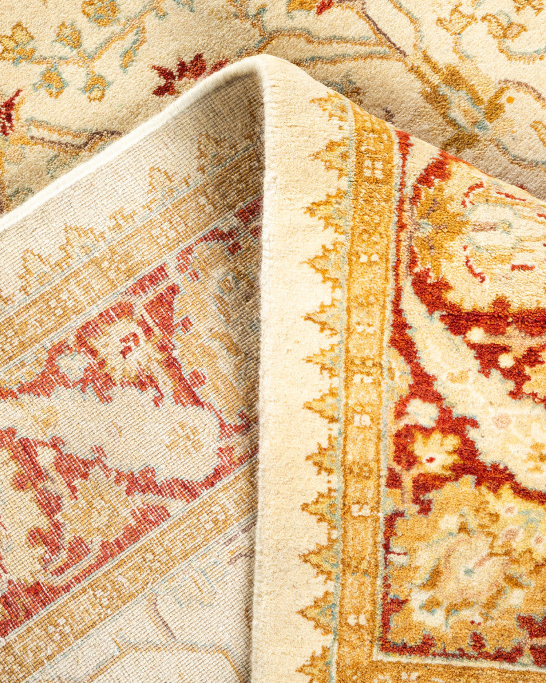 Saharanpur, One-of-a-Kind Hand-Knotted Area Rug Ivory, 3'1"x10'7"