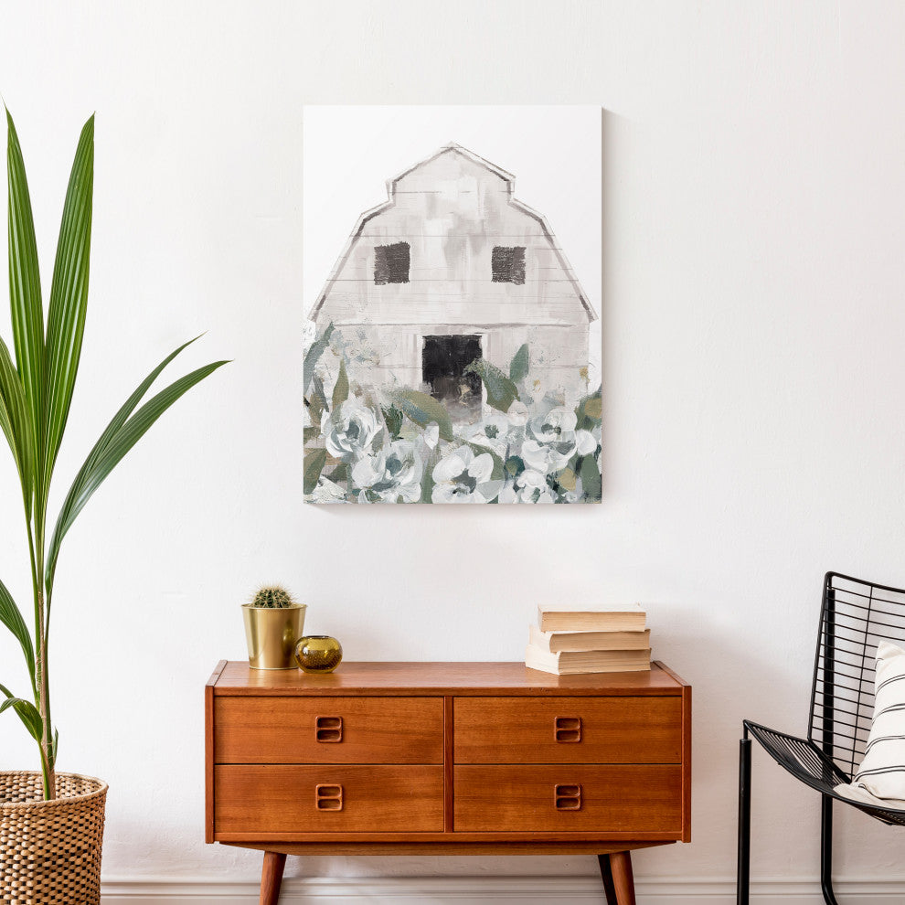 Sage Floral Barn 18 x 24 Canvas Wall Art