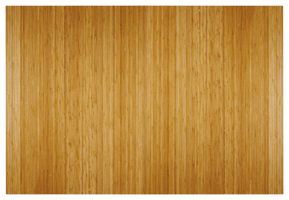 Ronson Bamboo Deluxe Roll-Up Chair Mat, Natural, No Lip, 72"x48"