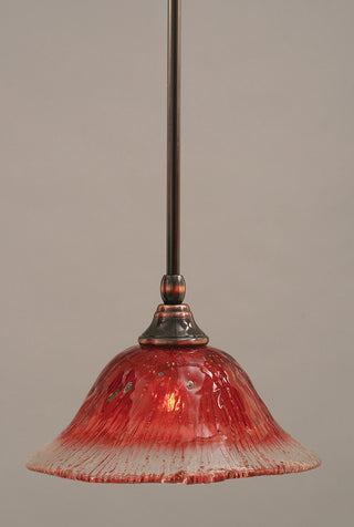 Stem 1-Light Pendant with Hang Straight Swivel, Black Copper/Raspberry Crystal