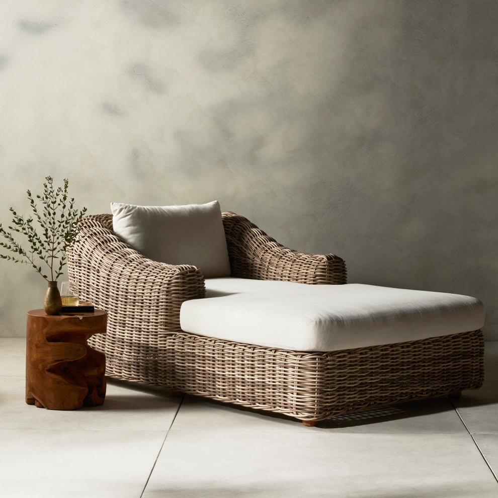 Messina Outdoor Chaise Lounge-Natural
