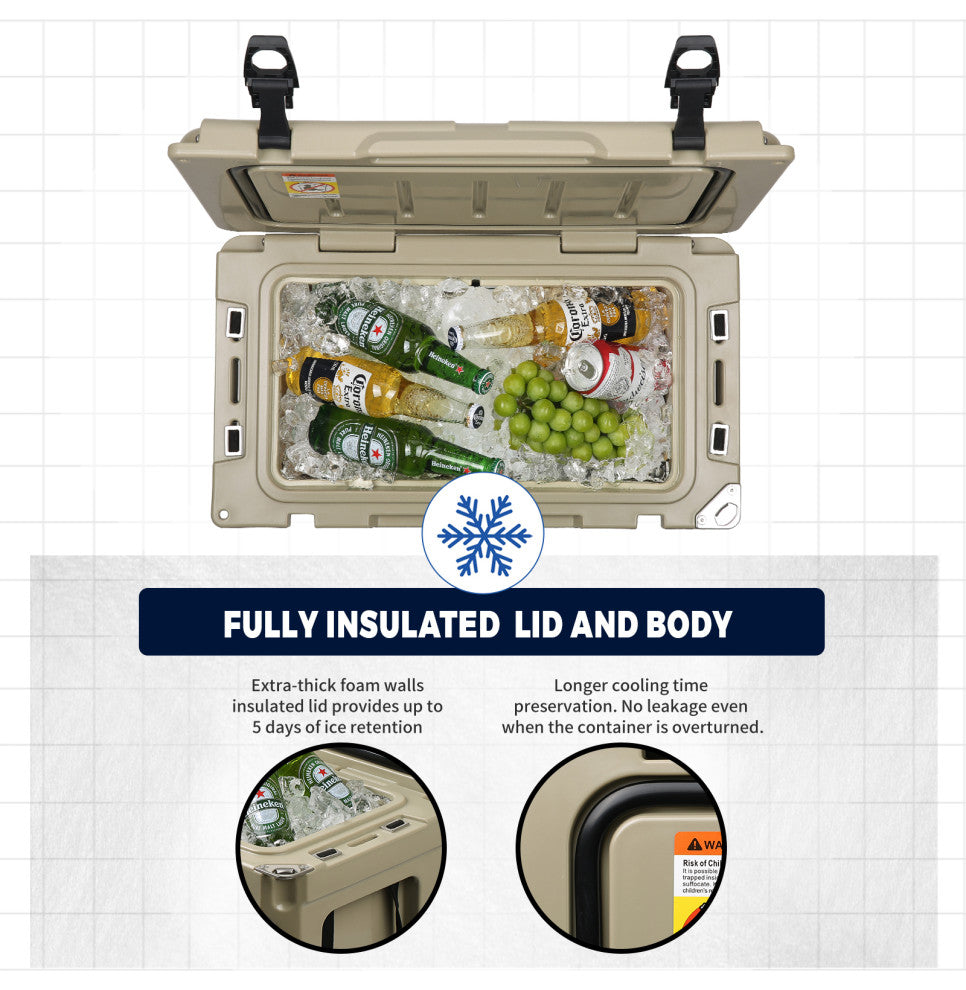 EchoSmile 30 qt. Rotomolded Cooler, Khaki