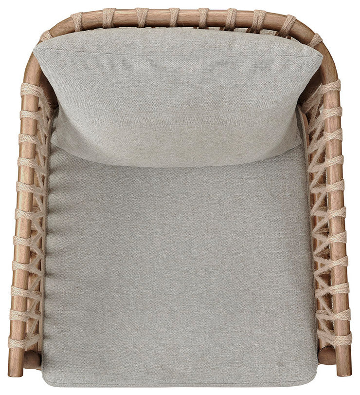Madison Park Odessa Natural Cabin Jute Twine Rope Lounge Accent Chair