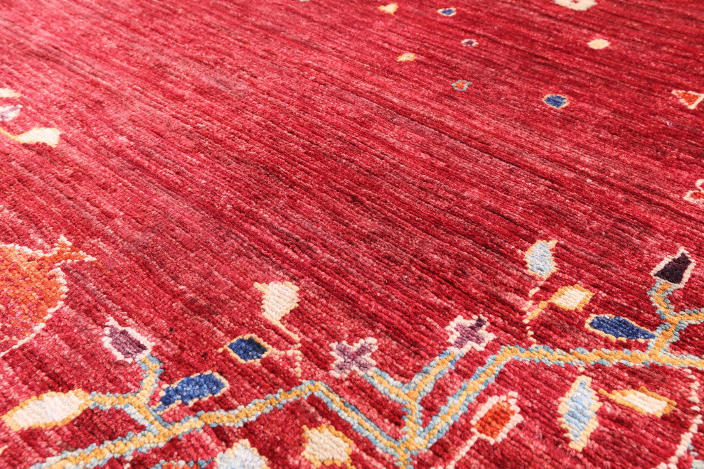Pomegranate Tree Persian Gabbeh Hand-Knotted Rug 6' 6" X 9' 6" Q8019