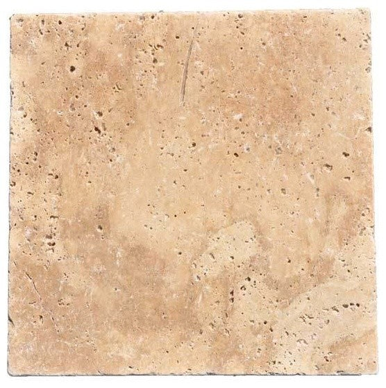 12 X 12 Walnut Travertine Tumbled Field Tile