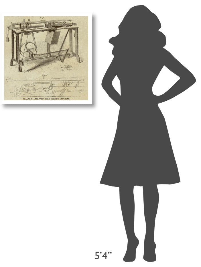 "Millar's Improved Cork Cutting Machine" Print by Inventions, 24"x24"