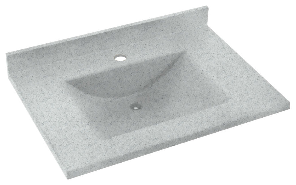 Swan Contour Solid Surface Bathroom Vanity Top, Tahiti Gray