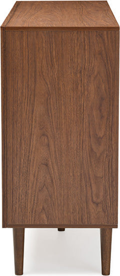 Wood 6-Drawer Storage Dresser Walnut Brown/White