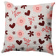 Flowery Love Valentines Indoor/Outdoor Throw Pillow, Gray, 16x16"