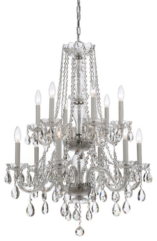 Crystorama Lighting Group 1137-CL-MWP Traditional Crystal 12 - Polished Chrome