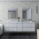 Fresca Formosa Modern 72" Rustic White Double Sink Vanity, Faucet Fft1030bn