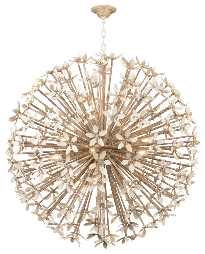 Corbett Lighting Corfu Chandelier, Ivory Coco, 40"Dx39.75"H