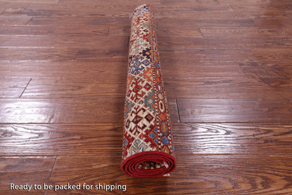 3' 2" X 4' 9" Handmade Khorjin Super Kazak Rug Q10804