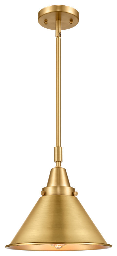 Innovations 447-1S-SG-M10-SG Briarcliff 1 Light 10" Mini Pendant, Satin Gold