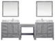 Lexora Coraline Double Vanity Distressed Gray 102 With Top, Faucet & Mirror