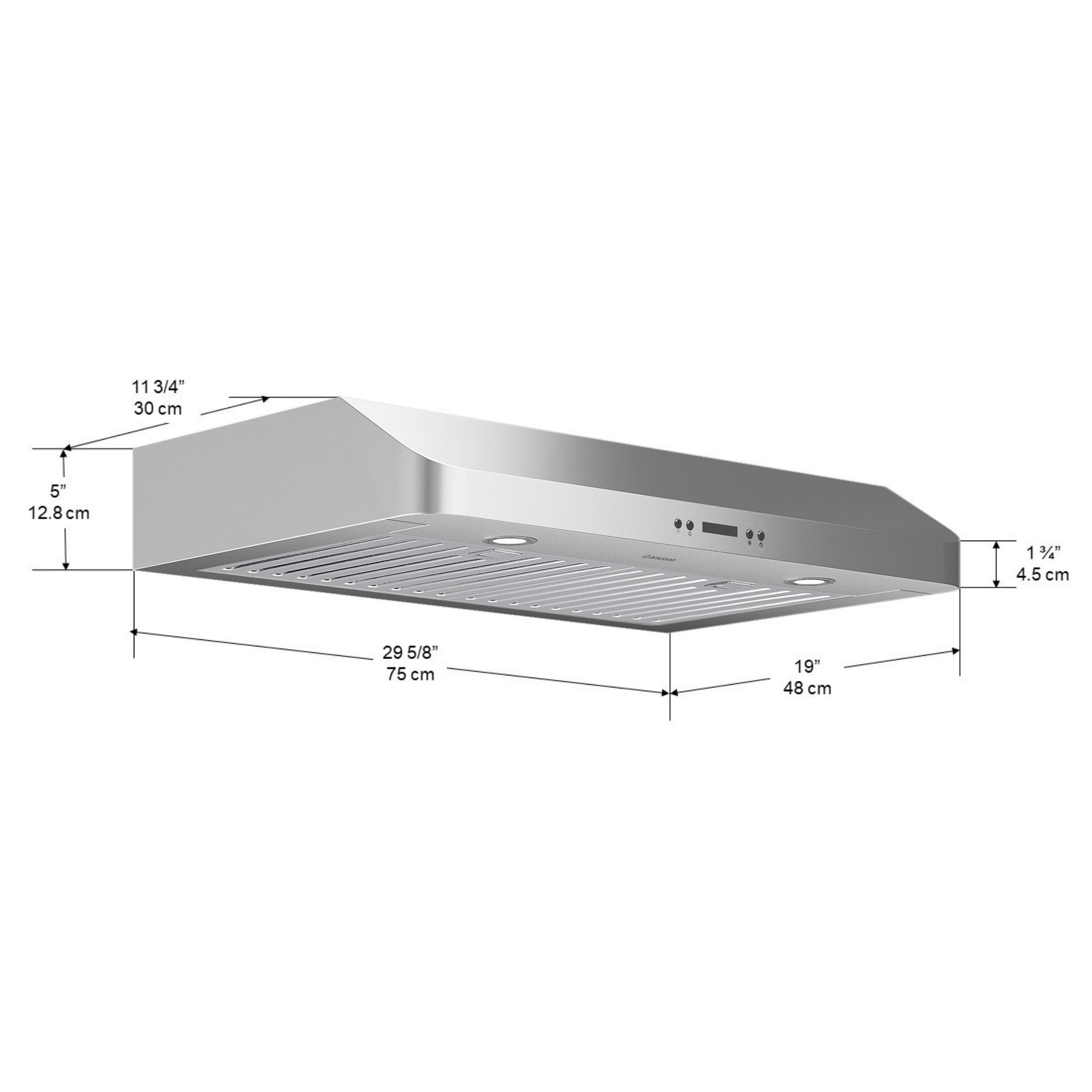 Slim Chef 30" Under Cabinet Range Hood in Stainless Steel
