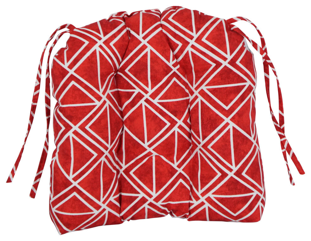 16" Polyester Outdoor U-Shaped Tufted Chair Cushions, Set of 4, Lanova Apple