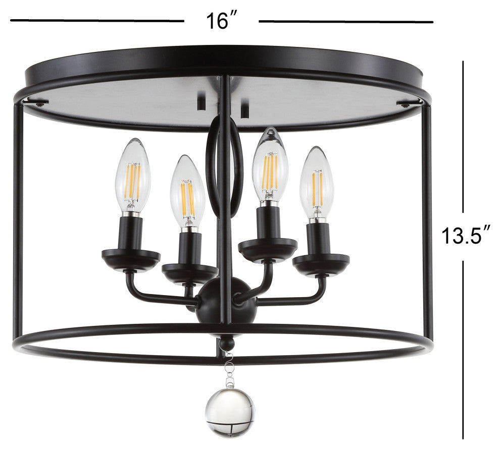 Alma 16" Metal LED Flush Mount, Oil Rubbed Bronze